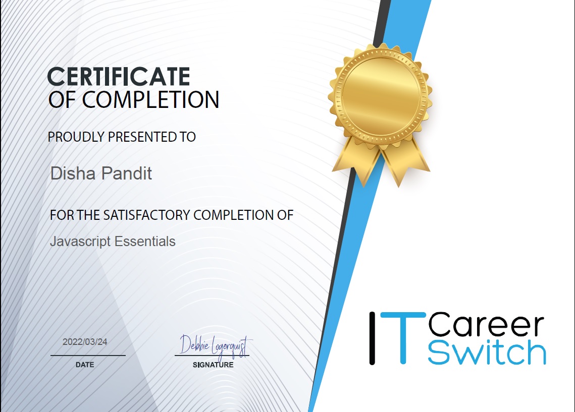 IT Career Switch - JavaScript Certificate